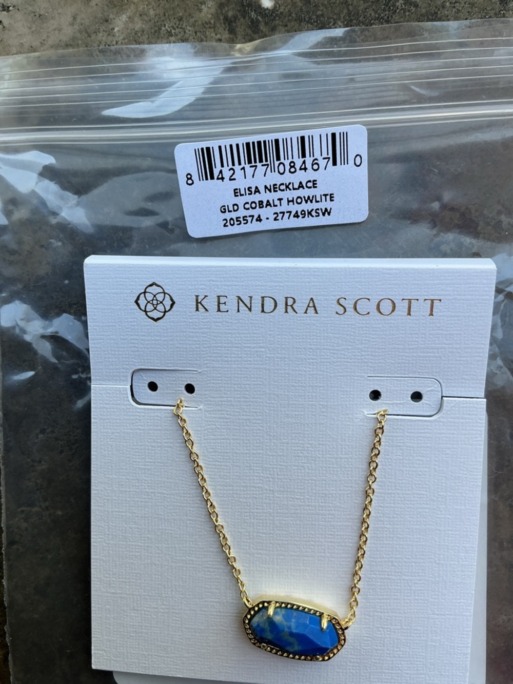 KENDRA SCOTT Gold Toned Elisa Cobalt Howlite Necklace - Picture 5 of 5